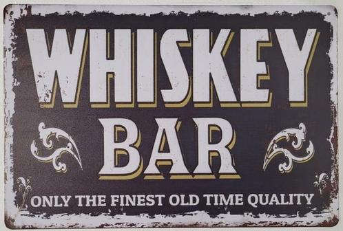 Whiskey bar the finest old time reclamebord, Verzamelen, Merken en Reclamevoorwerpen, Nieuw, Ophalen of Verzenden