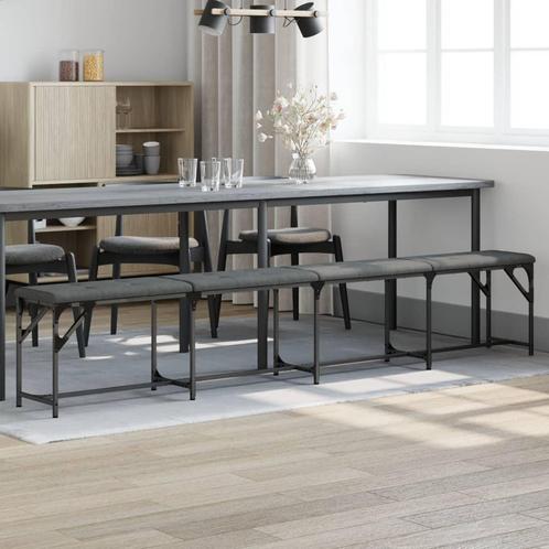 vidaXL Eetkamerbank 248x32x45 cm staal en stof donkergrijs, Huis en Inrichting, Tafels | Eettafels, Nieuw, Verzenden