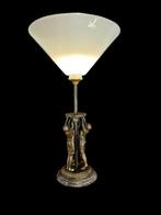 Tafellamp - bronzen sculptuurlamp - Brons, Glas
