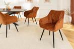 Draaibare Retro Stoel AVIGNON Roestbruin Chenille Zwart, Huis en Inrichting, Stoelen, Ophalen of Verzenden, Nieuw
