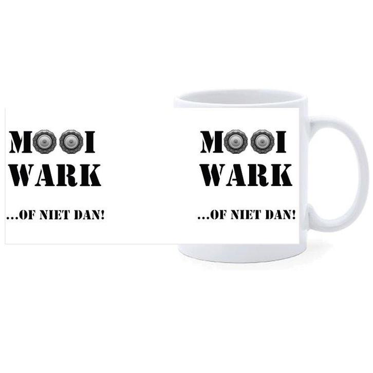 Beker - Tekst - Mooi Wark - ...Of niet dan! NIEUW, Huis en Inrichting, Keuken | Servies, Nieuw, Ophalen of Verzenden