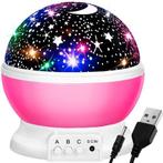 LED nachtlamp - Met projector - Roze, Nieuw, Ophalen of Verzenden