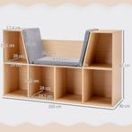 TRUUSK Kinderboekenkast met Zitkruk - 6 Vakken - 3 Kussens -, Verzenden, Nieuw