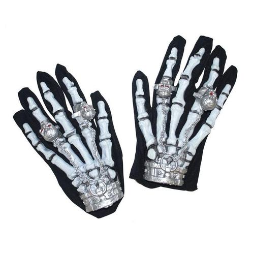 Skelet/geraamte horror handschoenen met licht - Z Hallowee.., Hobby en Vrije tijd, Feestartikelen, Ophalen of Verzenden