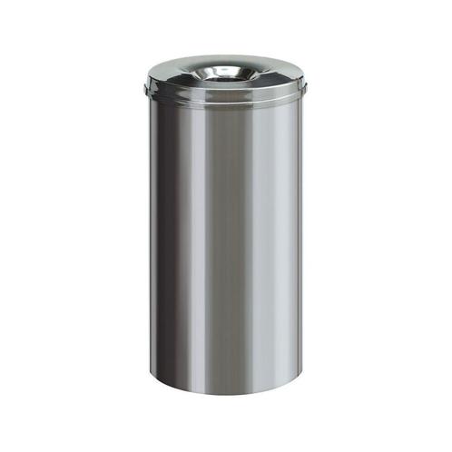 Vlamdovende papierbak 50 ltr - RVS, Huis en Inrichting, Woonaccessoires | Prullenbakken, Nieuw, Verzenden