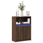 vidaXL Dressoir met LED 72x34x100 cm bewerkt hout bruin, Verzenden, Nieuw, 50 tot 100 cm, 25 tot 50 cm