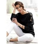 Lascana Gebreide trui met knopen in off-shoulder-stijl,, Verzenden, Nieuw