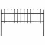 vidaXL Tuinhek met speren bovenkant 1,8 m staal zwart, Tuin en Terras, Verzenden, Nieuw, IJzer, 1 tot 2 meter
