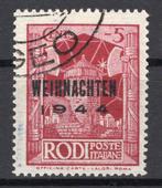 Duitse Rijk 1944 - Feldpost Rhodos kerstzegel gecontroleerd, Gestempeld