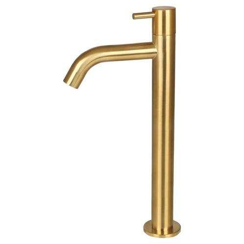 Fonteinkraan Differnz Mix Gebogen Hoog 28.5 cm Mat Goud, Doe-het-zelf en Verbouw, Sanitair, Kraan, Nieuw, Ophalen of Verzenden