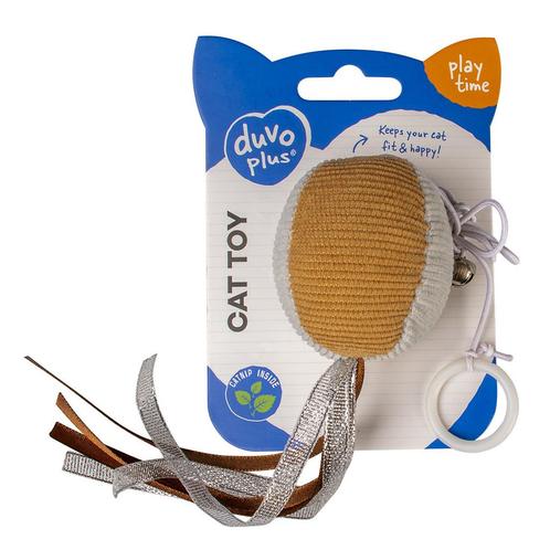 Duvo+ Cushy bal met elastiek & bel, Dieren en Toebehoren, Kattenspeelgoed, Ophalen of Verzenden