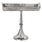 Dienblad op voet 23x15x24cm zilver, Huis en Inrichting, Woonaccessoires | Dienbladen, Nieuw, Ophalen of Verzenden