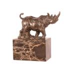 BRONZEN BEELD VAN EEN LOPENDE NEUSHOORN (Interieur), Antiek en Kunst, Verzenden