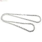 Zilveren rope ketting 65 cm 4 mm, Verzenden, Nieuw, Zilver