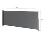 Windscherm uittrekbaar zijluifel 300x120 cm antraciet en gri