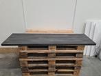 Wastafelblad 160 x 46 x 3,5 cm houtskool zwart hout (B), Nieuw, Ophalen of Verzenden