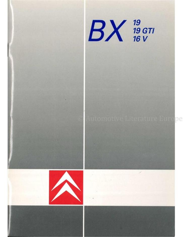 1988 CITROEN BX INSTRUCTIEBOEKJE NEDERLANDS, Auto diversen, Handleidingen en Instructieboekjes