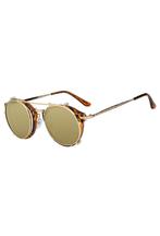 Ronde Zonnebril Clip On Steampunk Turtoise Bruin Goud Montuu, Ophalen of Verzenden, Nieuw