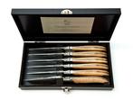 Laguiole - 6x Luxury Steak Knives - Oak Wood - stonewash