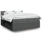 vidaXL Boxspring met matras stof donkergrijs 200x200 cm, Huis en Inrichting, Slaapkamer | Bedden, Verzenden, Overige maten, 200 cm