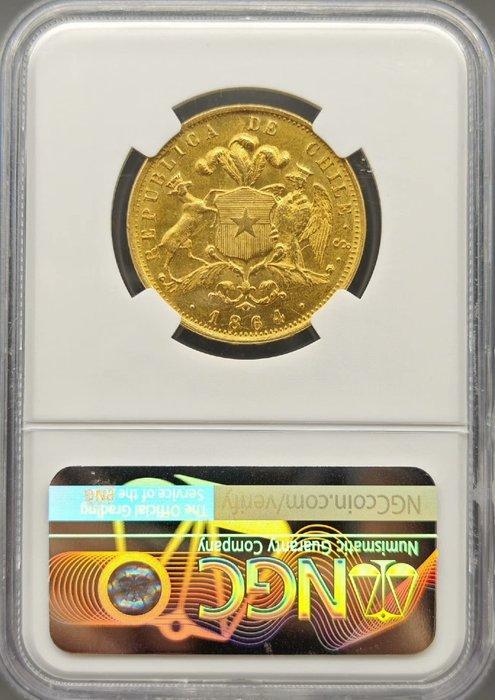Chili. 10 Pesos 1864 MS62 (Zonder Minimumprijs), Postzegels en Munten, Munten | Europa | Niet-Euromunten
