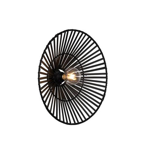 Oosterse wandlamp zwart bamboe rond - Pua, Huis en Inrichting, Lampen | Wandlampen, Nieuw