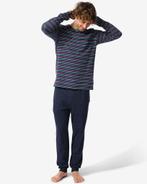 HEMA Herenpyjama strepen donkerblauw, Verzenden, Nieuw