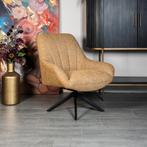 Fauteuil Wesley - Geweven stof - Okergeel, Verzenden, Nieuw