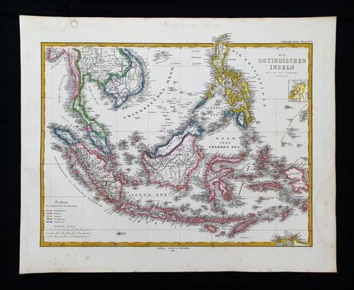 Azië - Oost-Indië / Filippijnen / Thailand / Java / Sumatra, Boeken, Atlassen en Landkaarten