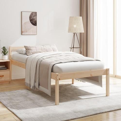 vidaXL Seniorenbed massief grenenhout 100x200 cm, Huis en Inrichting, Slaapkamer | Bedden, 100 cm, 200 cm, Bruin, Eenpersoons