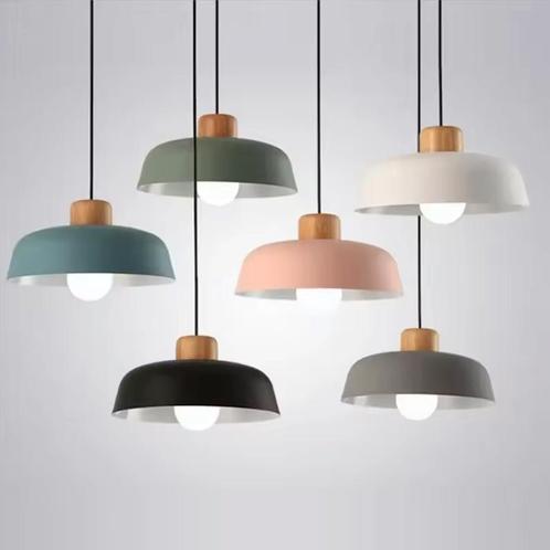 Moderne Scandinavische Hanglamp van Hout en Metaal | Design, Huis en Inrichting, Lampen | Hanglampen, Nieuw, Hout, Metaal, Verzenden