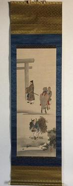 Samurai / Japanese Vintage Hanging Scroll KAKEJIKU / Silk /
