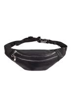 Leren Heuptas Zwart Breed 2 Ritsen Fanny Pack Voorvak Zwarte, Ophalen of Verzenden, Nieuw, Overige typen