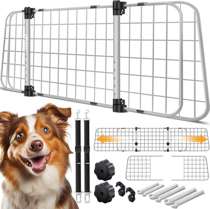 LovPet® Hondenrek Auto - Universeel - Bagagerek 30x91-153cm, Hobby en Vrije tijd, Overige Hobby en Vrije tijd, Nieuw, Verzenden