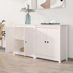 vidaXL Dressoirs 2 st 70x35x80 cm massief grenenhout wit, Verzenden, Nieuw, 50 tot 100 cm, Grenenhout