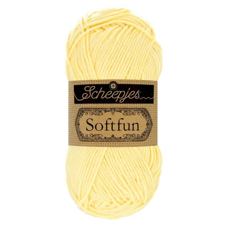 Scheepjes Softfun 50g - 2496 Banana, Hobby en Vrije tijd, Breien en Haken, Nieuw, Verzenden
