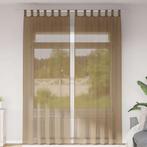 vidaXL Gordijnen voile met lussen 2 st 140x260 cm lichtbruin, Verzenden, Nieuw, Bruin