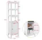 Hoge Badkamerkast met Deur en 3 Open Vakken, Huis en Inrichting, Badkamer | Badkamermeubels, Verzenden, Nieuw