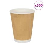 vidaXL Papieren koffiekopjes 500 st 12oz 300 ml bruin, Verzenden, Nieuw