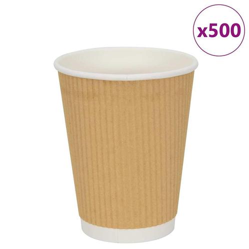 vidaXL Papieren koffiekopjes 500 st 12oz 300 ml bruin, Huis en Inrichting, Keuken | Servies, Nieuw, Verzenden