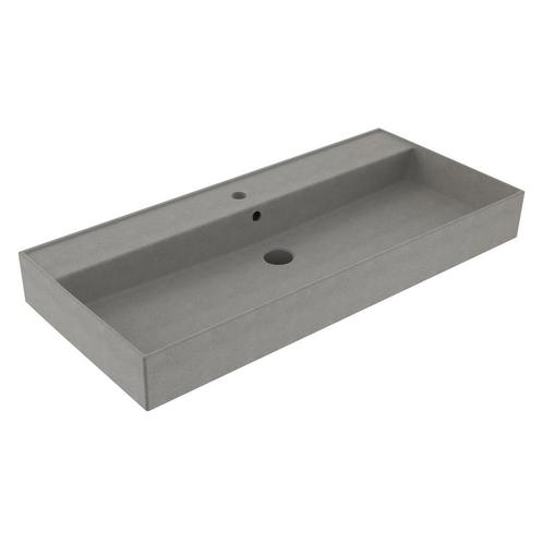 Wastafel Sanilux Edge Keramiek 100 1 Kraangat Warm Beton, Doe-het-zelf en Verbouw, Sanitair, Overige typen, Nieuw, Ophalen of Verzenden