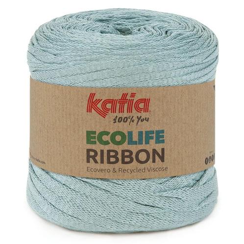 Katia Ecolife Ribbon - 117 grijsblauw - Gerecycled Lintgar, Hobby en Vrije tijd, Breien en Haken, Ophalen of Verzenden