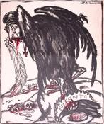 Prins Wilhelm als moordlustige adelaar op spotprent, Verzenden