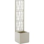 Bloembak - ETHICA - Krijt - Vierkant met trellis - 38 L -..., Tuin en Terras, Bloembakken en Plantenbakken, Verzenden, Nieuw