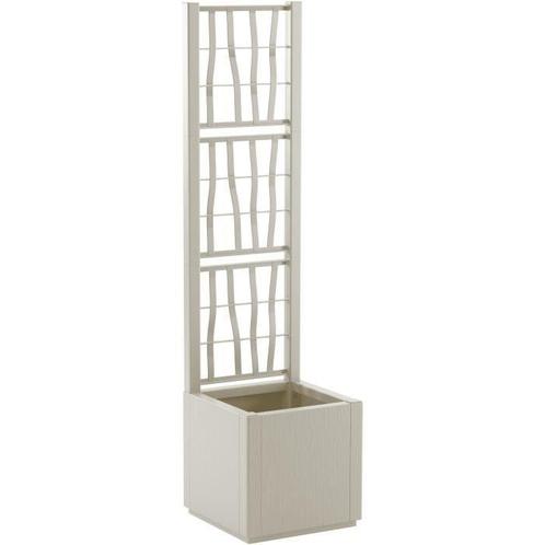 Bloembak - ETHICA - Krijt - Vierkant met trellis - 38 L -..., Tuin en Terras, Bloembakken en Plantenbakken, Nieuw, Verzenden