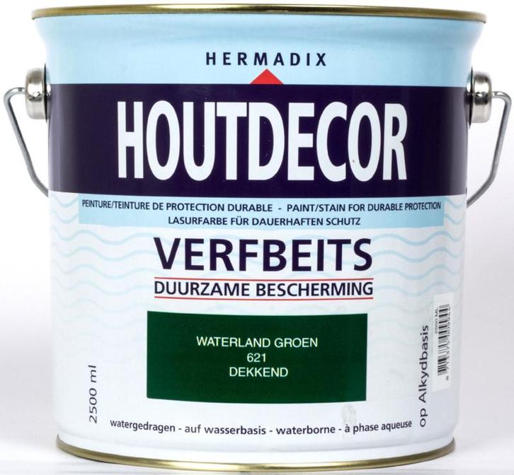 Houtdecor Verfbeits Waterland Groen 621 2,5 liter, Doe-het-zelf en Verbouw, Verf, Beits en Lak, Nieuw, Ophalen of Verzenden