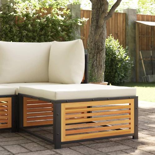 vidaXL Tuinvoetenbank met kussen 68x68x30 cm massief, Tuin en Terras, Tuinsets en Loungesets, Nieuw, Hardhout, Verzenden