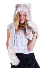 Hood Sneeuwpanter Muts Sjaal Wanten en Oortjes Wit Lichtbrui, Kleding | Dames, Mutsen, Sjaals en Handschoenen, Nieuw, Ophalen of Verzenden