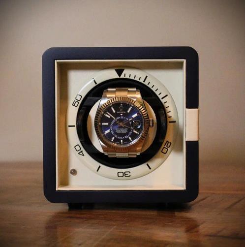 Watch Winder Blauw/Ivoor 1 Horloge Leanschi, Sieraden, Tassen en Uiterlijk, Horloges | Heren, Nieuw, Verzenden