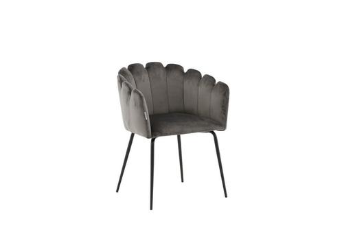 Eetkamerstoel - Isa - Grijs - Fluweel - Jörn, Huis en Inrichting, Stoelen, Nieuw, Verzenden